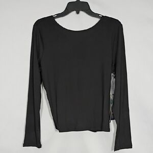 NWT Kyodan Long Sleeve Black Moss Jersey Criss Cross Back Women Size Large